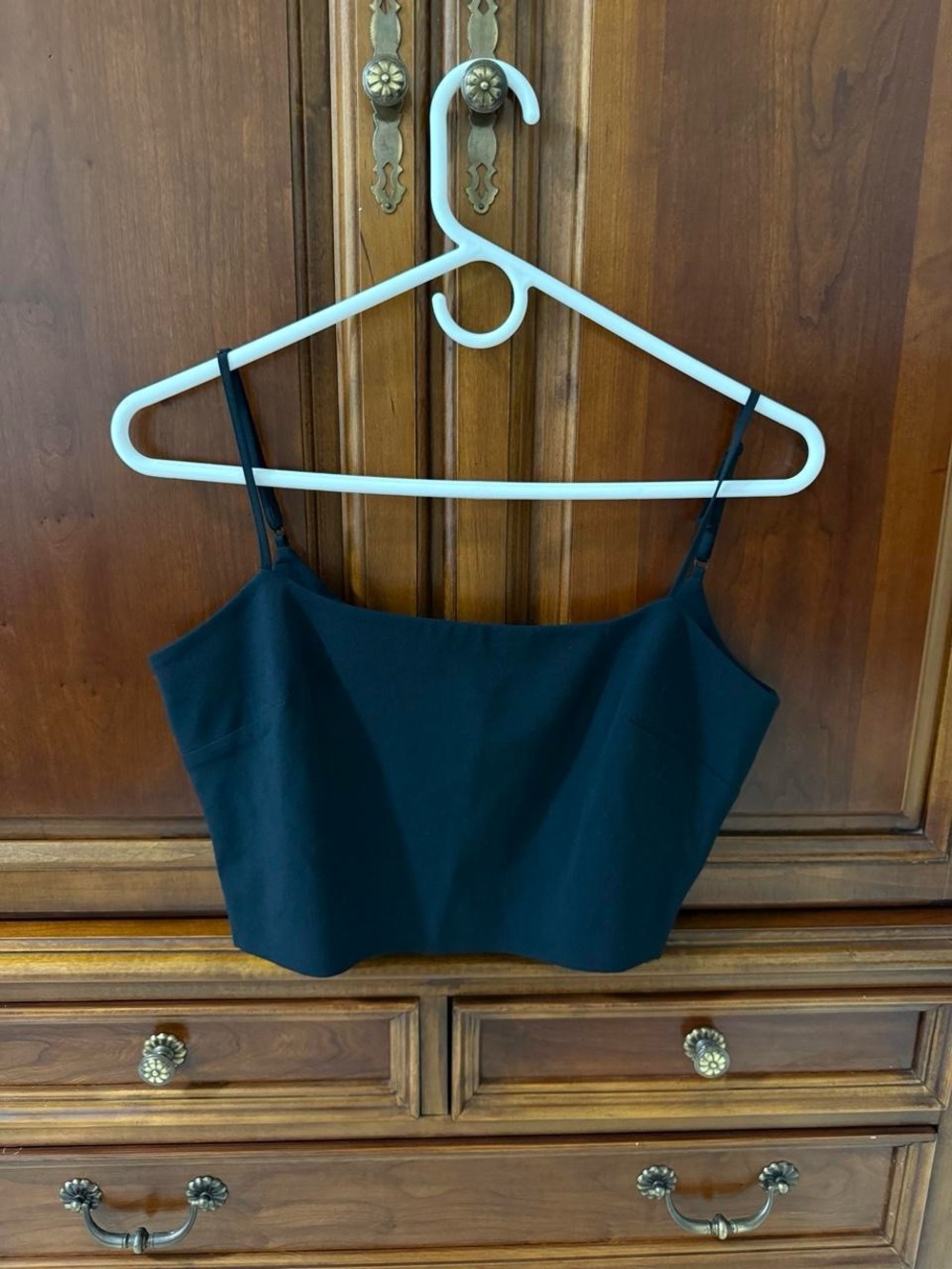 Alexander Wang Black Cropped Spaghetti Strap Camisole